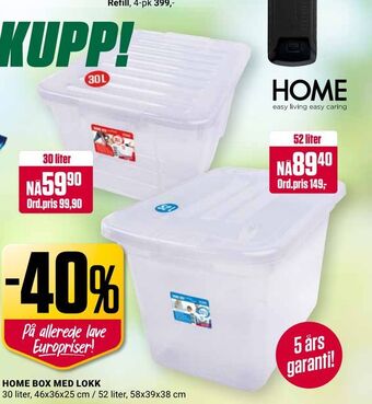Europris Home box med lokk tilbud