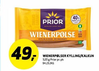 Bunnpris Wienerpølser kylling/kalkun tilbud