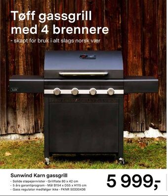 Felleskjøpet Sunwind Karn gassgrill tilbud
