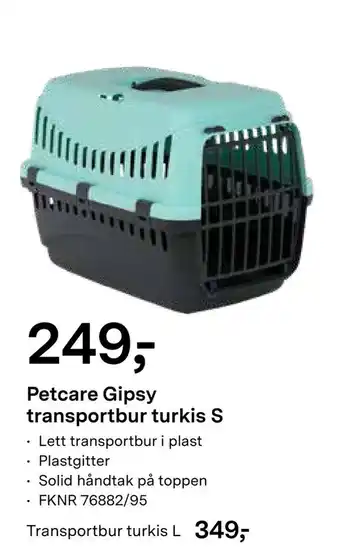 Felleskjøpet Petcare Gipsy transportbur turkis S tilbud