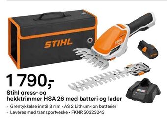 Felleskjøpet Stihl gress- og hekktrimmer HSA 26 med batteri og lader tilbud