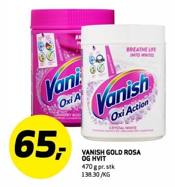 Bunnpris Vanish gold rosa og hvit tilbud