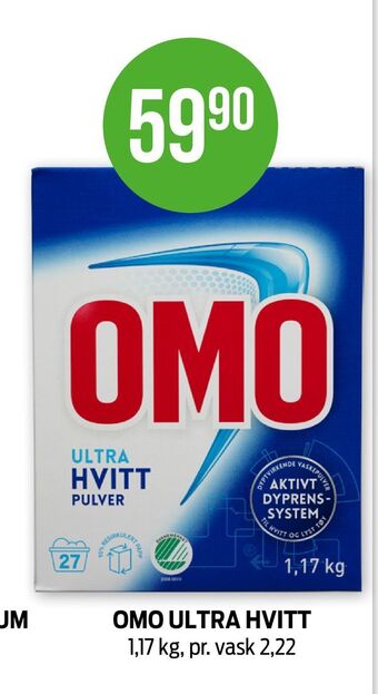 Kiwi Omo ultra hvitt tilbud