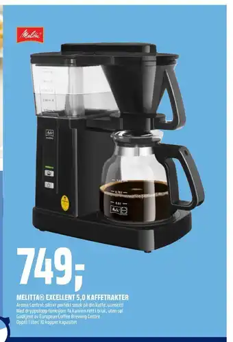 Coop Obs Melitta® excellent 5,0 kaffetrakter tilbud