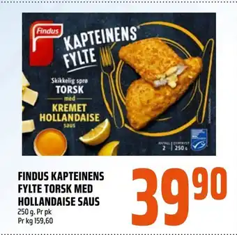 Coop Obs Findus kapteinens fylte torsk med hollandaise saus tilbud