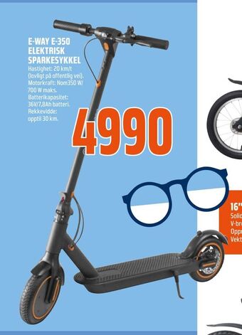 Coop Obs E-way e-350 elektrisk sparkesykkel tilbud