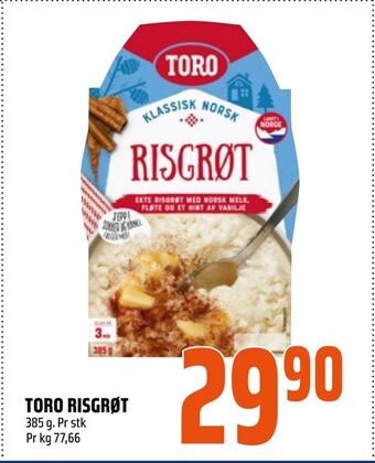 Coop Obs Toro risgrøt tilbud