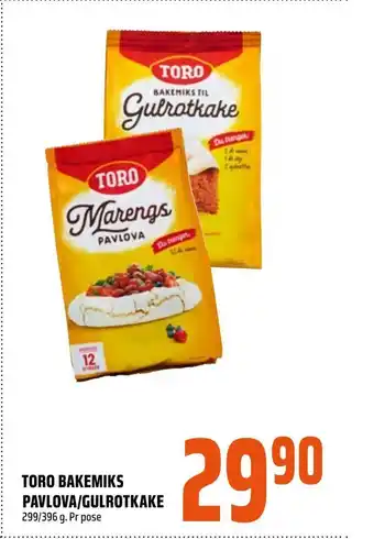 Coop Obs Toro bakemiks pavlova/gulrotkake tilbud