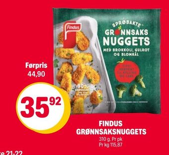 Coop Extra Findus grønnsaksnuggets tilbud