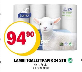 Coop Extra Lambi toalettpapir 24 stk tilbud