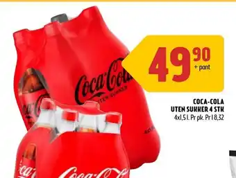 Coop Prix Coca-cola uten sukker 4 stk tilbud