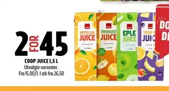 Coop Prix Coop juice 1,5 l tilbud