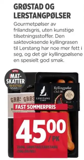 Meny Grøstad gris pølser tilbud