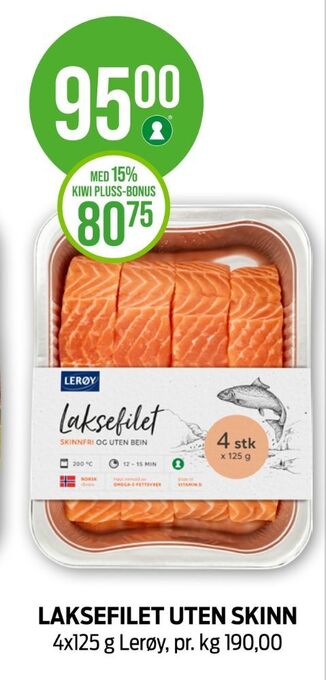 Kiwi Lerøy laksefilet tilbud