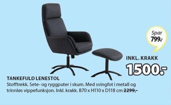 JYSK Tankefuld lenestol tilbud