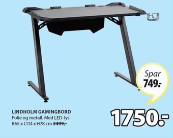JYSK Lindholm gamingbord tilbud