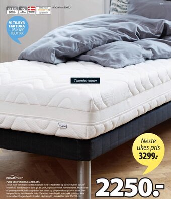 JYSK DREAMZONE plus S60 vendbar madrass tilbud