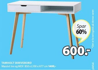 JYSK Tamholt skrivebord tilbud
