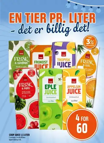 Coop Obs Coop juice 1,5 liter tilbud