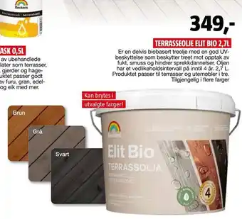 Bauhaus Terrasseolje elit bio 2,7l tilbud