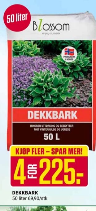 Europris Blossom dekkbark tilbud
