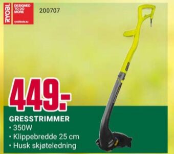 Europris Ryobi gresstrimmer tilbud