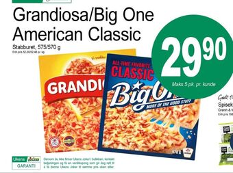 Joker Big one pizza tilbud