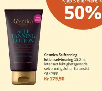 Apotek 1 Cosmica Selftanning lotion selvbruning 150 ml tilbud