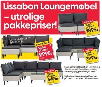 Rusta Ukjent loungesett tilbud