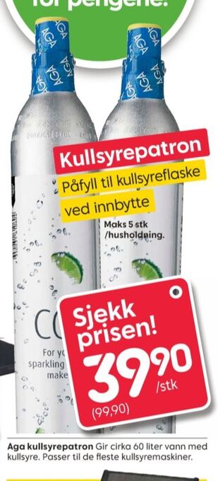 Rusta Aga kullsyrepatron tilbud