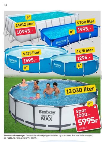 Rusta Bestway basseng tilbud