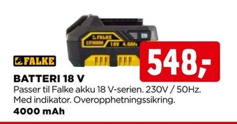 jem & fix Batteri 18 v tilbud