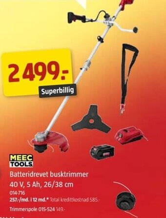 Jula MEEC TOOLS batteridrevet busktrimmer tilbud