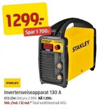 Jula STANLEY invertersveiseapparat 130 A tilbud