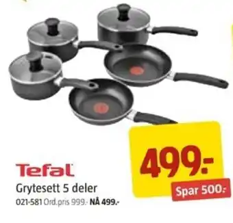 Jula TEFAL grytesett 5 deler tilbud