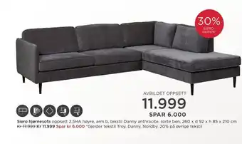 Møbelringen Siero hjørnesofa Kr 11999 Spar kr 6000 tilbud