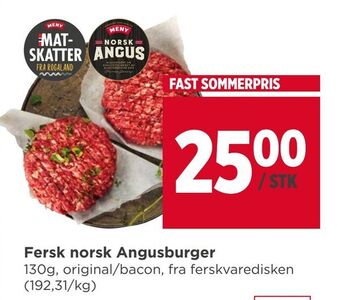 Meny Fersk norsk Angusburger tilbud