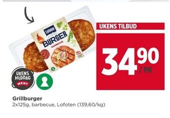 Meny Grillburger tilbud