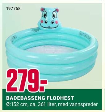 Europris Badebasseng flodhest tilbud