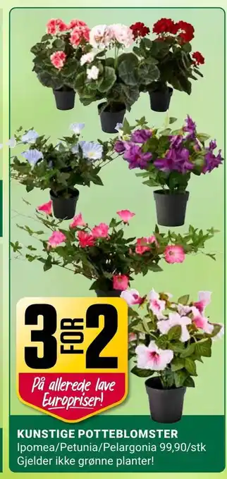 Europris Kunstige potteblomster tilbud