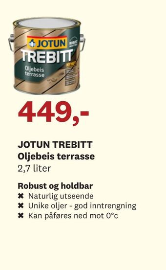 Bygger'n JOTUN TREBITT Oljebeis terrasse tilbud