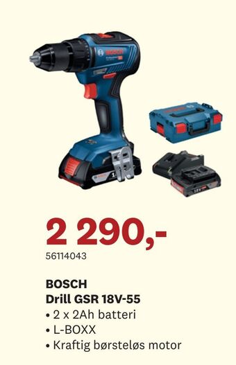 Bygger'n BOSCH Drill GSR 18V-55 tilbud