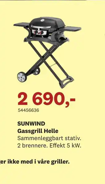 Bygger'n SUNWIND Gassgrill Helle tilbud