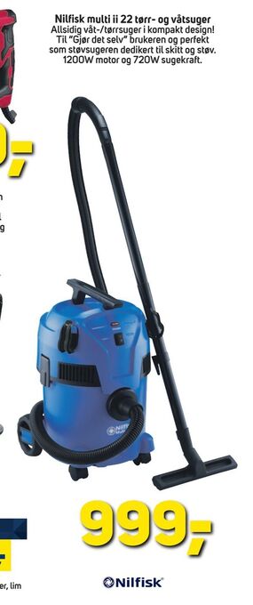 Megaflis Nilfisk multi ii 22 tørr- og våtsuger tilbud