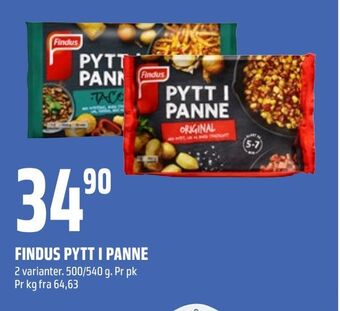 Coop Obs Findus pytt i panne tilbud