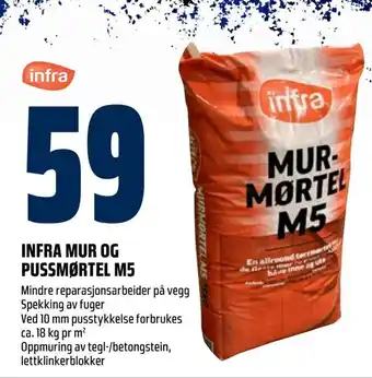 Obs Bygg Infra mur og pussmørtel m5 tilbud