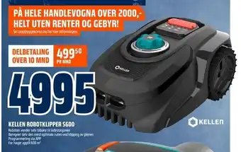 Obs Bygg Kellen robotklipper s600 tilbud