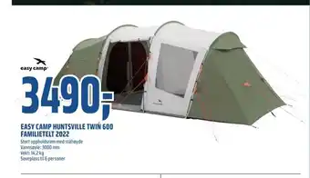 Coop Obs Easy camp huntsville twin 600 familietelt 2022 tilbud
