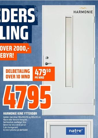 Obs Bygg Harmonie kine ytterdør tilbud