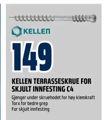 Obs Bygg Kellen terrasseskrue for skjult innfesting c4 tilbud